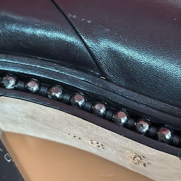 Coach Justina Black Ankle Boots Women's Beaded Chain Accents size 6.5 - Picture 11 of 13